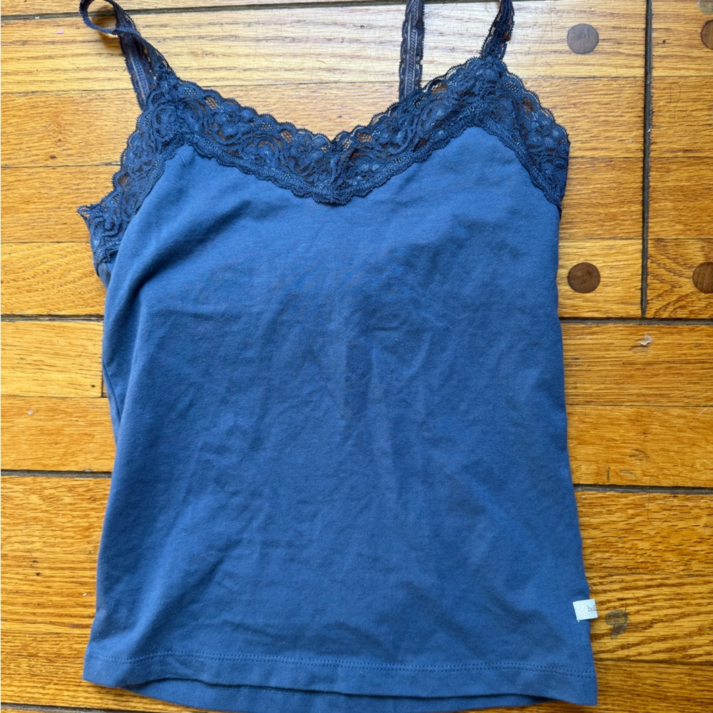 VINTAGE Hollister cotton lace tank Cami Tank Top Strappy New rare Y2K